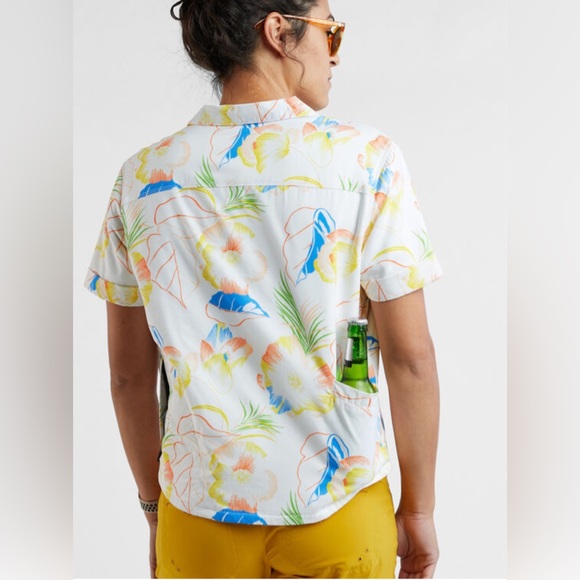 NWT California Cowboy Whoa-loha Button Down Top Aloha Shirt Pockets Small - Picture 7 of 8